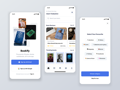 Bookify Mobile Application UI Design design ui ux