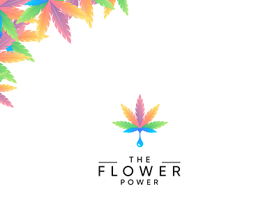 the flower power logo cbd design draw health illistration leafs logo