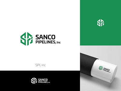 Sanco Pipelines brand branding business card construction construction company construction logo design hexagon icon illistration logo logos modern modern logo pipelines pipes tech vector