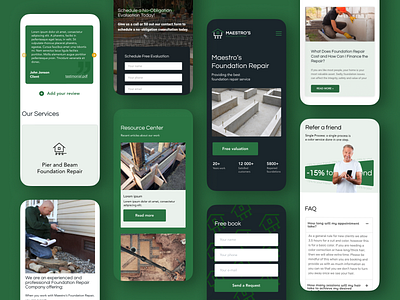 Maestro's Foundation Repair mobile version construction foundation repair green mobile mb mob version repair webdesign