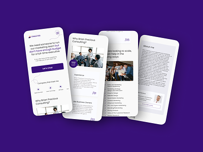 Website for Brian Precious Consulting consulting market marketing marketing mobile mobile version purple