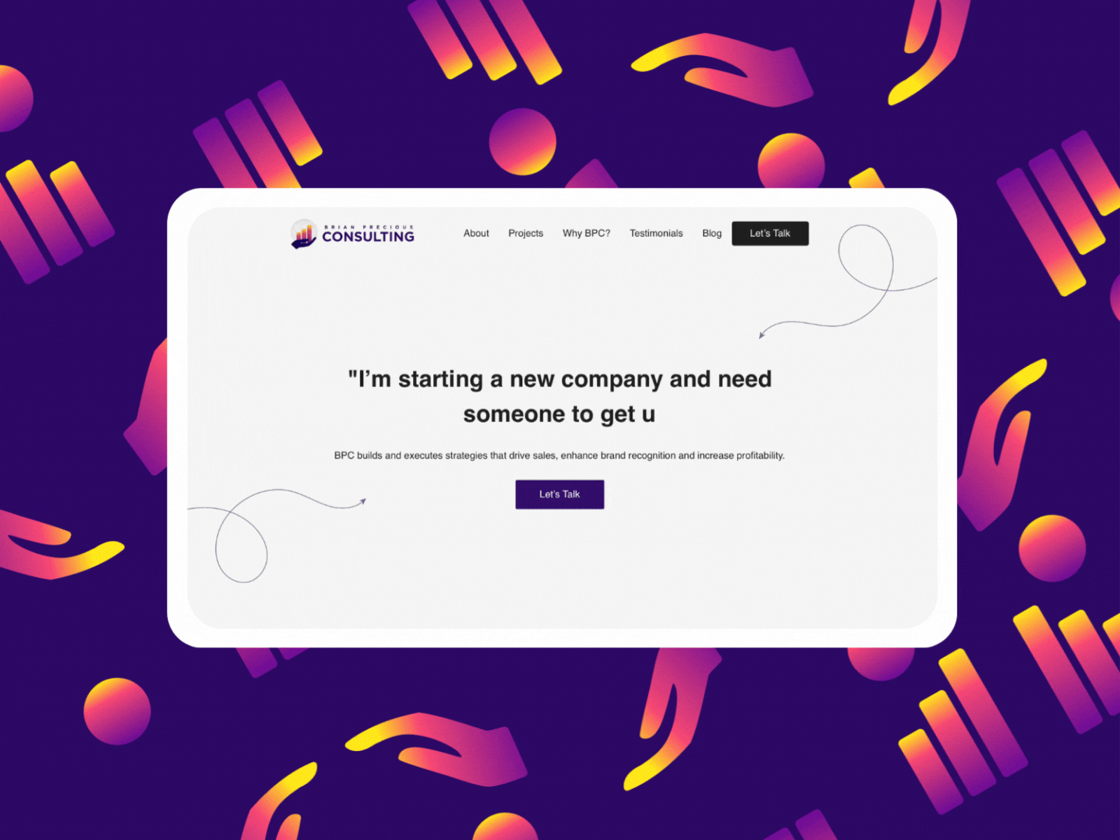 Brian precious consulting landing page consulting consulting landing design landing landing page marketing marketing landing ui design ux design webdesign