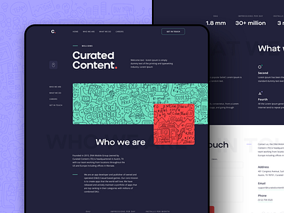 Curated Content. - Landing page