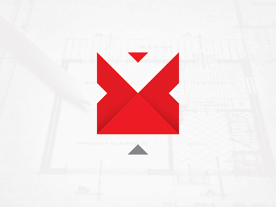 GAW architect build builder building construction design home identity logo mark red symbol