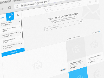 DiGiNOiZ v3 blue diginoiz flat grey interface layout online shop ui ux webdesign website