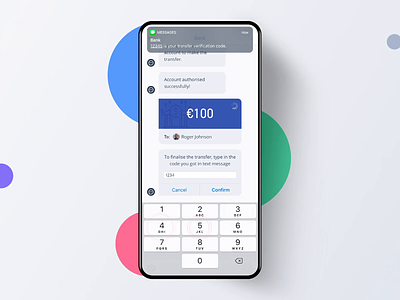 SentiOne - Banking chatbot powered by AI after effects ai apple authorization bank banking bot chat concept demo ios message messenger money motion secure sketch transfer ui video
