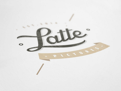 Latte Pictures branding brown gold latte logo logotype photo photography pictures retro video vintage