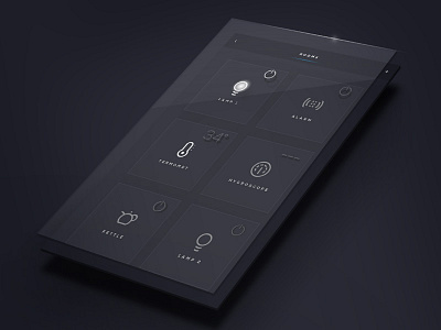 Smart Home Panel application bulb darkness home icons interface lamp panel rooms smart ui ux