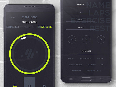 Stopwatch II android app application dark interface mobile redesign running sport ui ux