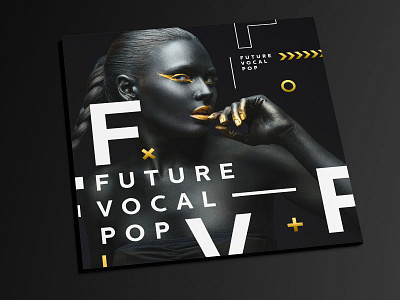 Future Vocal Pop album art artwork black cd cover design gold music musicians packaging typography