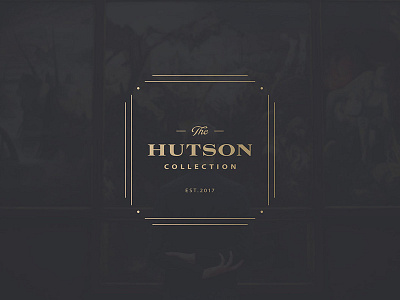 The Hutson Collection art branding dark gallery gold identity lettering logo logotype navy royal typography