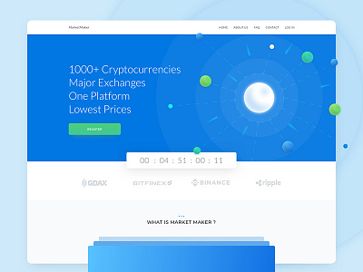 Cryptocurrency bitcoin blue crypto currency green header landing page planets sketch space ui website