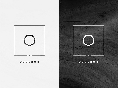 Joberor art black branding heptagon identity logo logotype mark photography photos video white