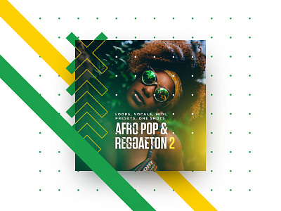 Afro Pop & Reggaeton 2 abstract album art artwork cd cover design green music musicians packaging reggae slice two typography urban yellow