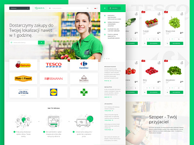 SZOPI.pl design grey grocery header landing mobile order page service shipping shop shopping sketch ui ux visual