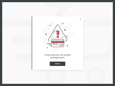 Error processing transaction box card confirmation credit ecommerce grocery icon illustraion issue money notification payment popup sale ui ux warning