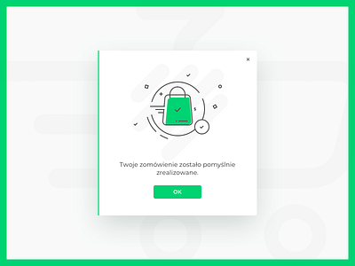 You successfully placed your order app design ecommerce flat green grocery icon illustration interface message notification order popup sketch success ui ux vector web website