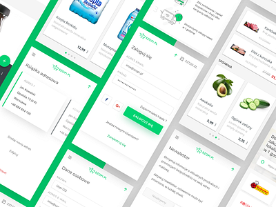 Mobile version adress app delivery design ecommerce flat food grocery icon illustration interface login material mobile responsive store ui ux vector web