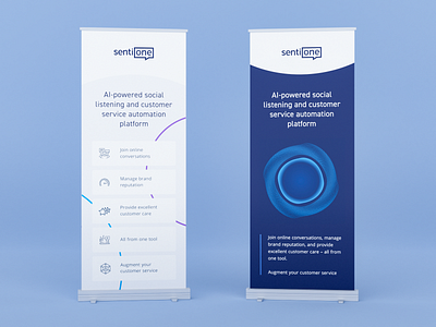 Roll-up Banners 3d abstract ai banner blender blue branding circle design event it mockup poster print printing rollup saas social vector