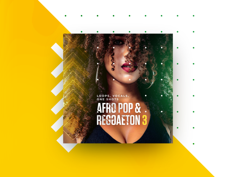Afro Pop & Reggaeton 3 abstract album art artwork cd cover green music musician package packaging pattern print reggae reggaeton shapes slice typogaphy urban yellow