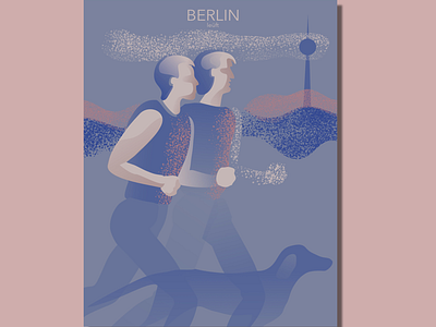 Postcard Berlin leüft berlin illustration postcard