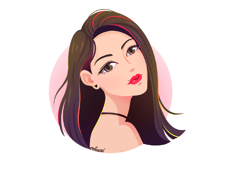 girl by 2H on Dribbble