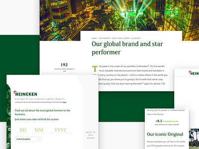 The Heineken Company Responsive website design design modular design responsive ui website