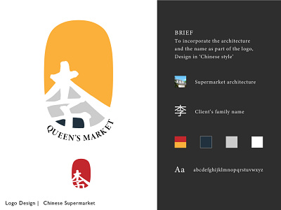 Queen's Market logo design chinese design illustration logo