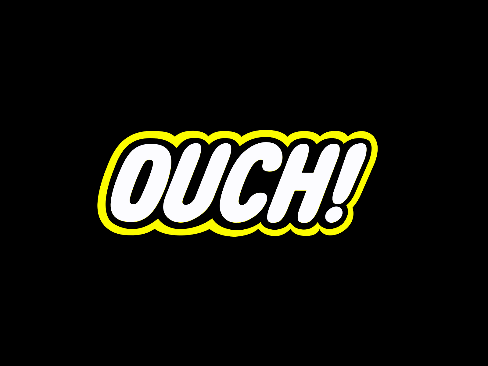 OUCH! Glitch Logo animation Design for Gaming Purpose