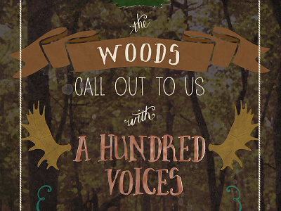 The Woods poster brave font halftone l.m. montgomery quote stock photos textures vector woodlands