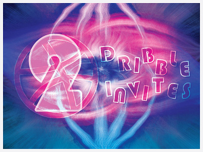 2 Dribble Invites design illustration invites photoshop