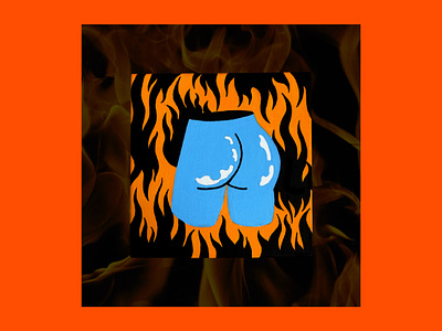 HALLOWEEN BUTT butt colorful fire halloween illustration painting posca texture