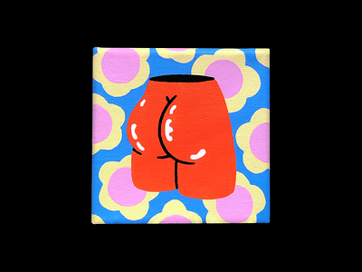 Cutie butt acrylic butt colorful flowers illustration illustrator paint painting patterns posca