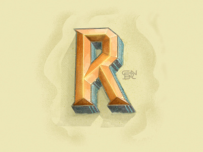 Letter R design design art halftone illustration illustration art illustrations lettering letters stamp design typography vintage design