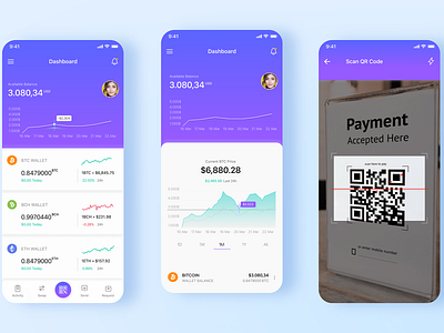 Crypto Wallet app concept.