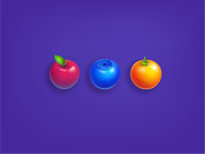 Fruit Icons apple asset blueberry fruit game icon mobile orange