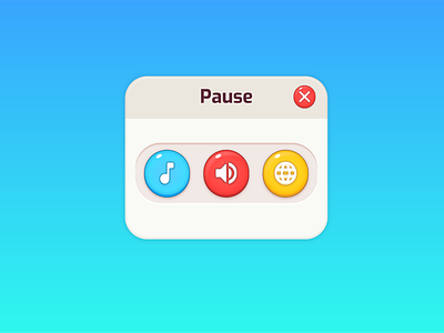 Game UI 2d asset design game games icons illustrator language mobile game music pause settings sound ui user interface