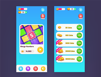 Mobile Puzzle Game Redesign 2d concept design exploration game illustrator mobile game ui ui design ui ux user interface ux