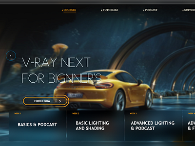 V-ray course | UI design | landing page