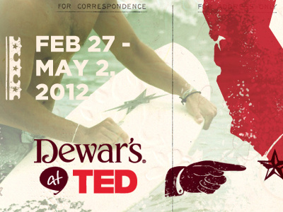 Dewars Ted design hand drawn letterpress