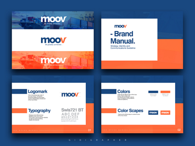 Brand Identity for MOOV (A Logistics Company) branding identity logo