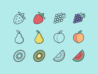 Hand drawn icons: Plants berries design digital art fruits graphic design icon icons icons8 ui ux vector