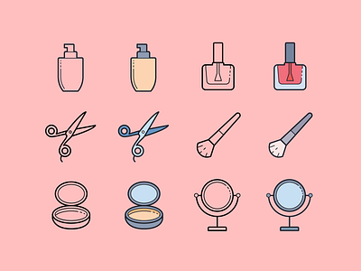 Hand Drawn icons: Beauty beauty brush design digital art graphic design icons icons8 makeup mirror ui ux vector
