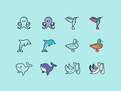 Hand drawn icons: Animals