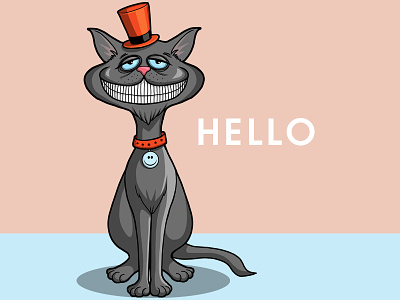 Hello Cat cat illustration illustration procreate smiling cat sticker