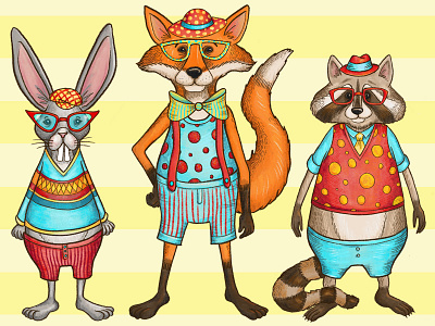 The Usual Suspects animal illustration character set game art graphic art illustration procreate