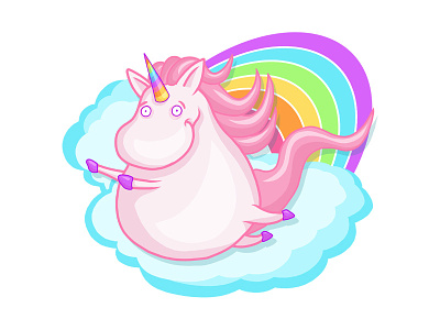 Soaring High animal art cartoon unicorn procreate unicorn unicorn graphic unicorn illustration