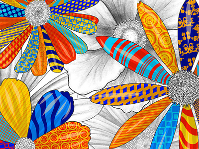 Vivid Color Pop Florals daisies floral clipart flower graphics graphic art illustration