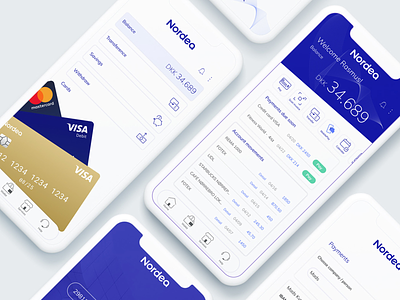 Nordea Concept Bank App app design illustration ui ux vector