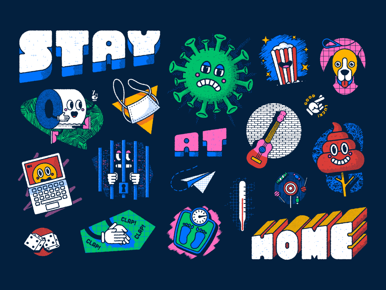 Stay at home, the board game IV board game coronavirus covid-19 design illustration stay at home